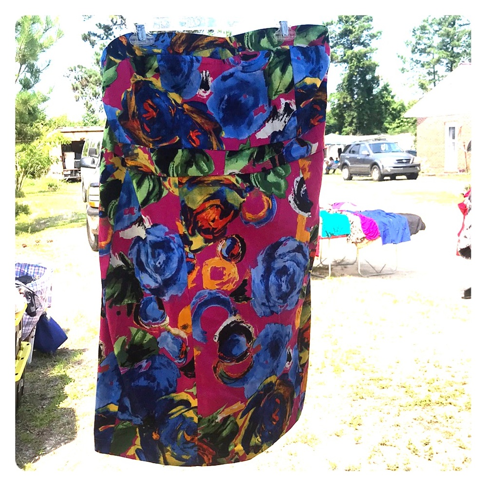 Strapless Floral Plus Size Dress